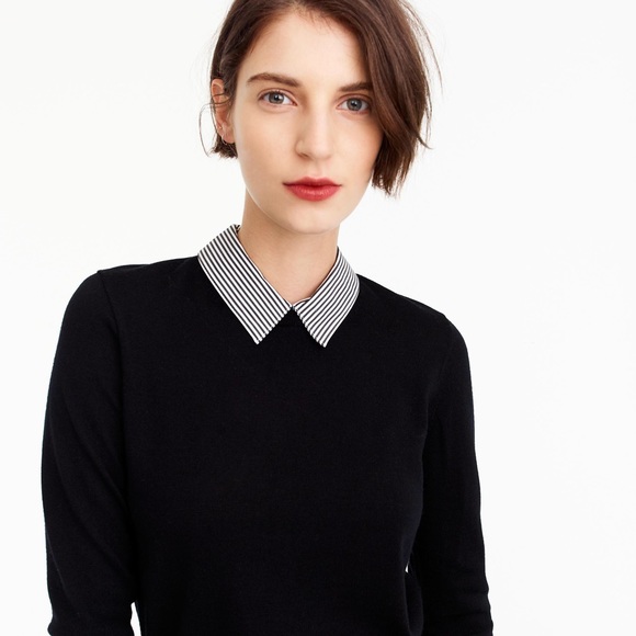 J Crew Sweaters Jcrew Striped Collared Tippi Sweater Poshmark